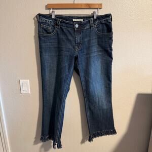 Stetson Fringe Hem Cropped Jeans Size 16